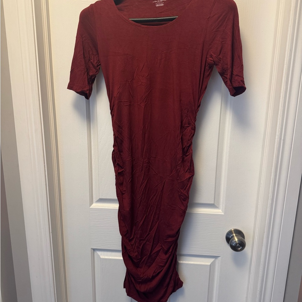 A Pea in the Pod Deep Red Midi Dress